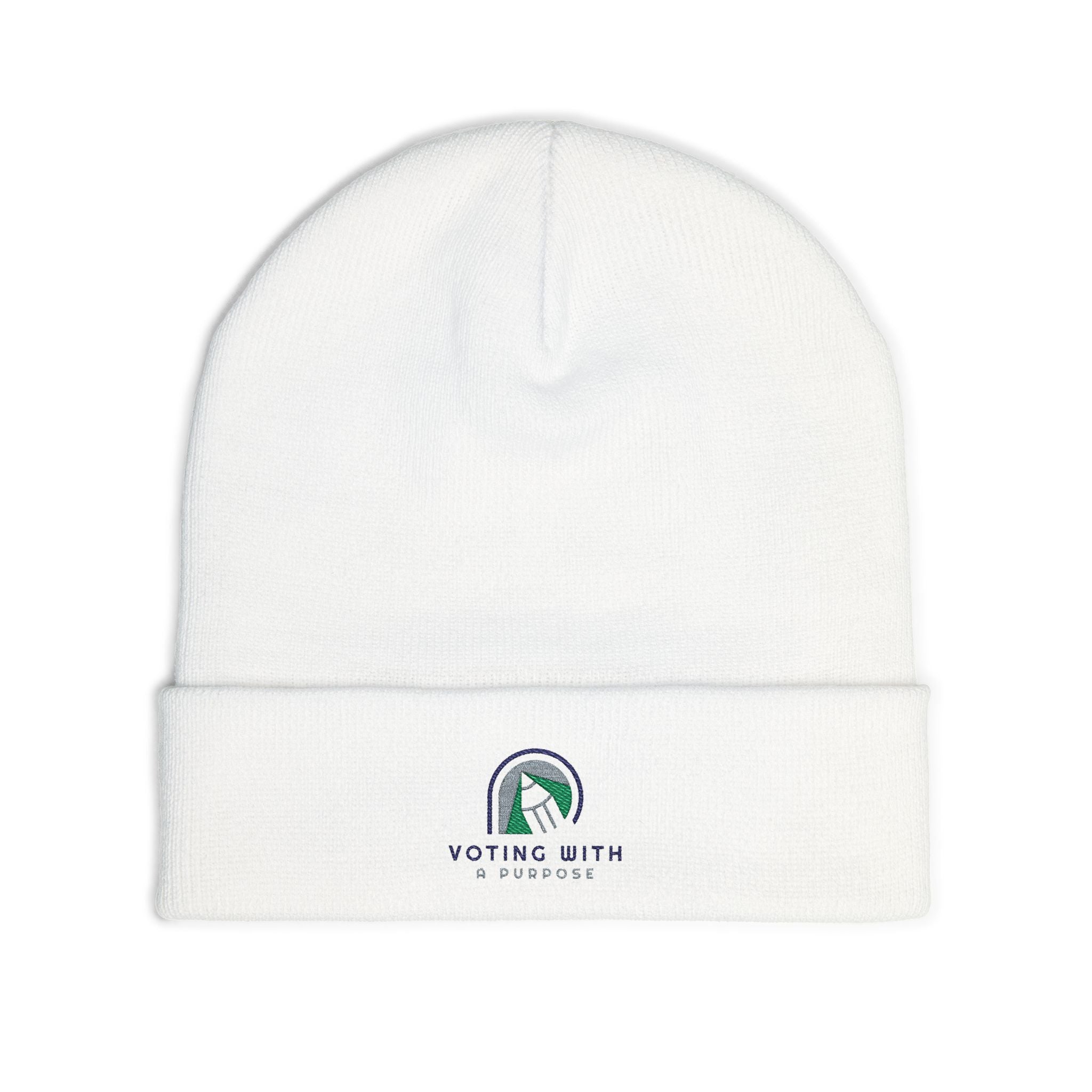 Voting Booth Embroidery Knit Beanie | Voter Logo Cuffed Hat