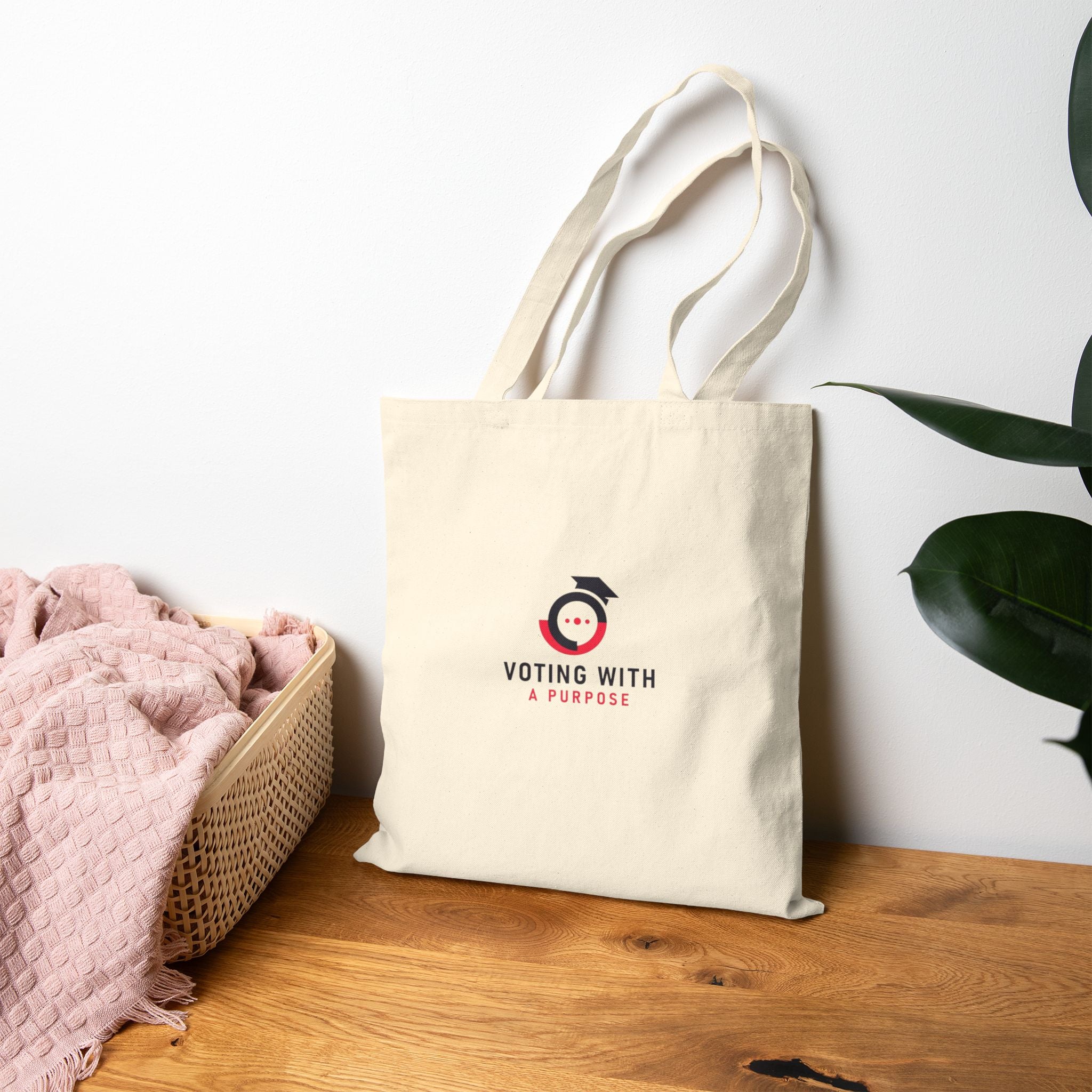 Voting With A Purpose Tote Bag | Voter Awareness Canvas Tote