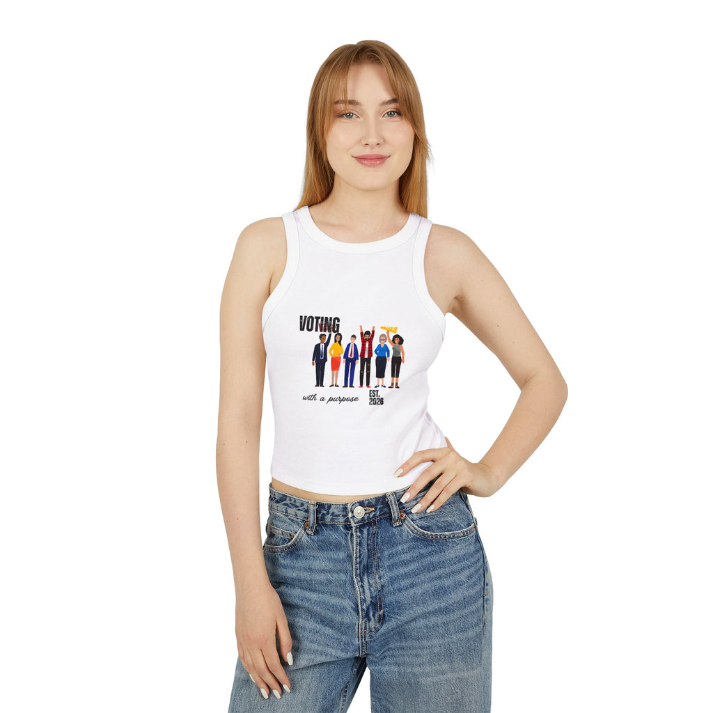 Voting with a Purpose Tank Top | Diverse Voters Illustration