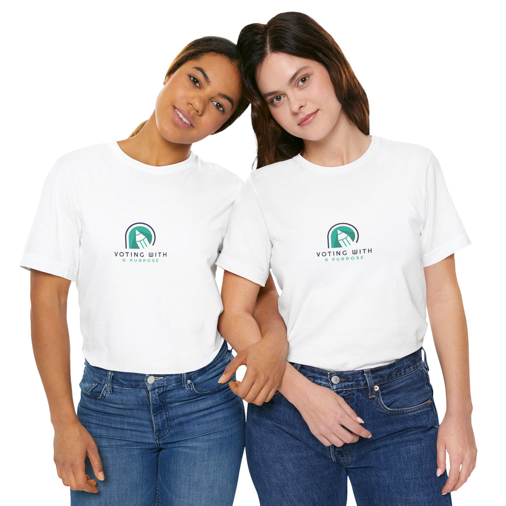 Voting With Purpose Tee | Voter Awareness, Minimal Rainbow Logo