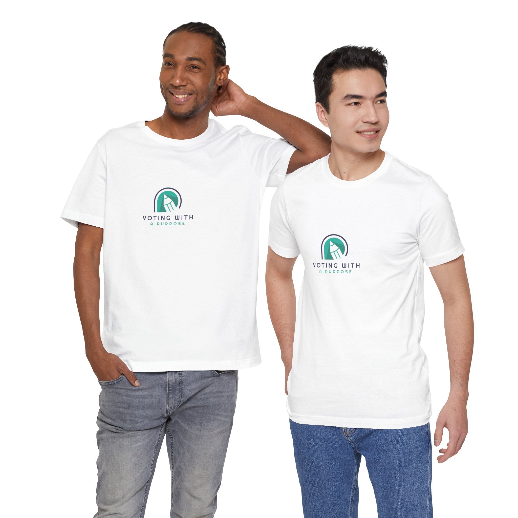 Voting With Purpose Tee | Voter Awareness, Minimal Rainbow Logo