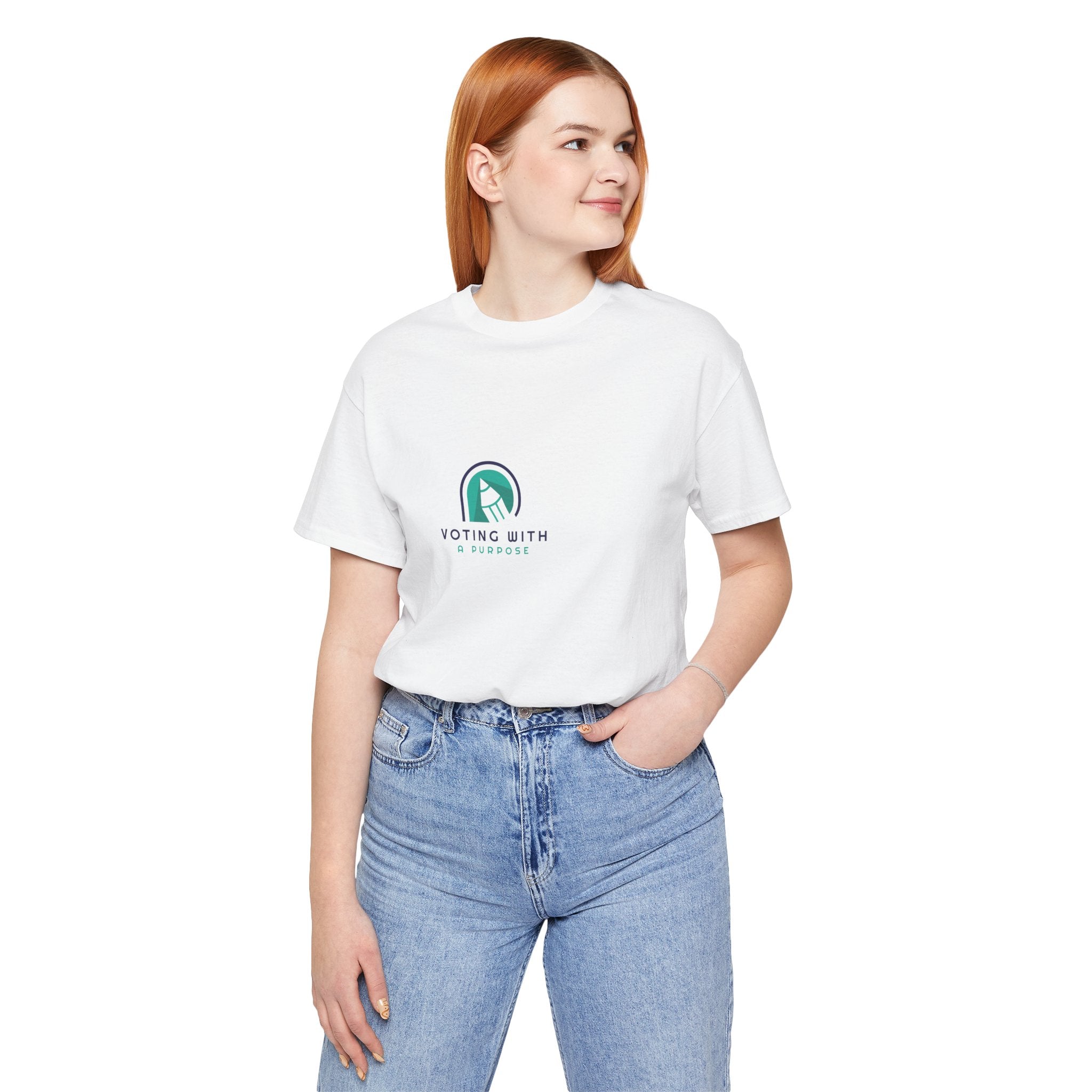 Voting With Purpose Tee | Voter Awareness, Minimal Rainbow Logo