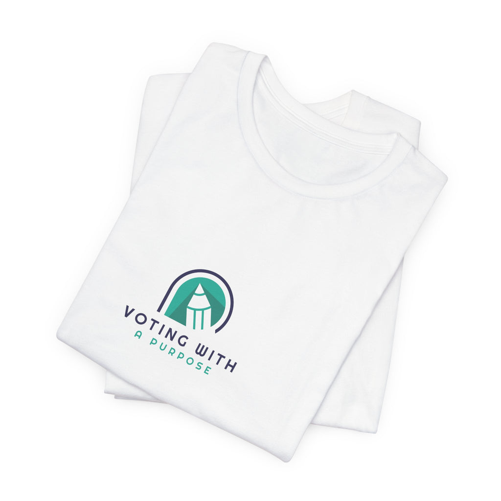 Voting With Purpose Tee | Voter Awareness, Minimal Rainbow Logo