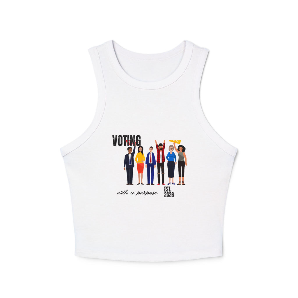 Voting with a Purpose Tank Top | Diverse Voters Illustration