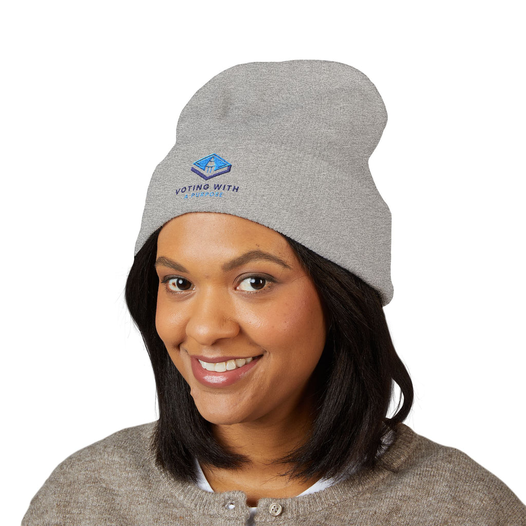 Voting With A Purpose Beanie | Embroidered Cuffed Beanie