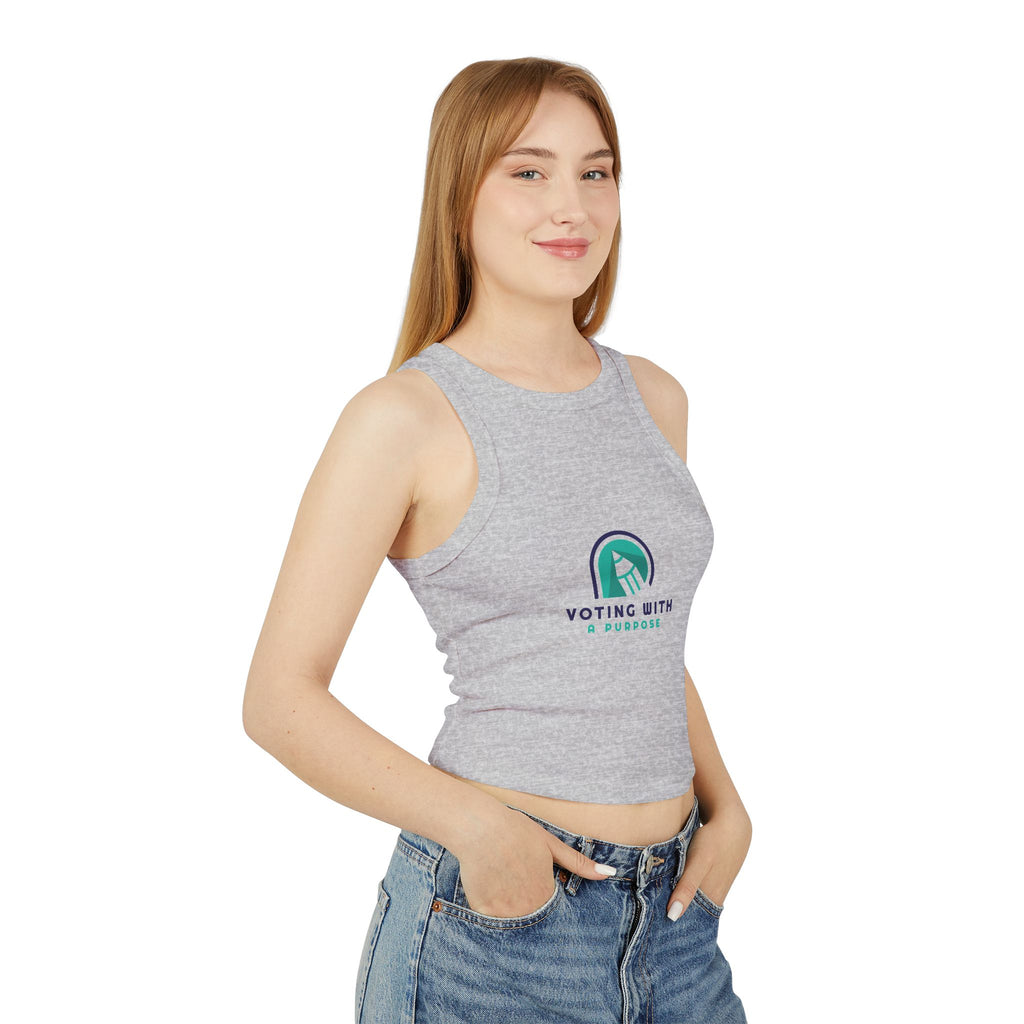 Voting With A Purpose Racer Tank Top | Civic Vote Logo, Political Activism