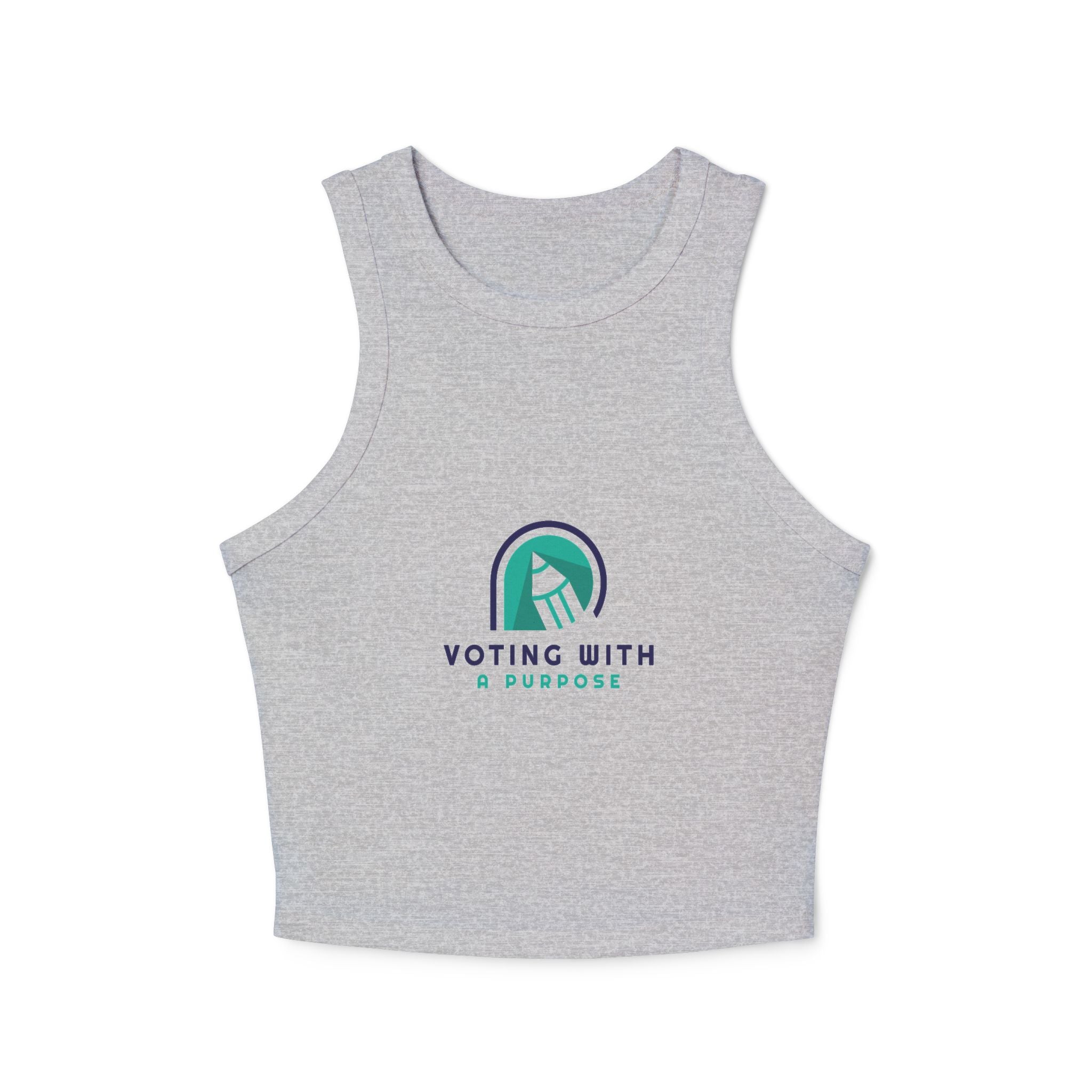 Voting With A Purpose Racer Tank Top | Civic Vote Logo, Political Activism