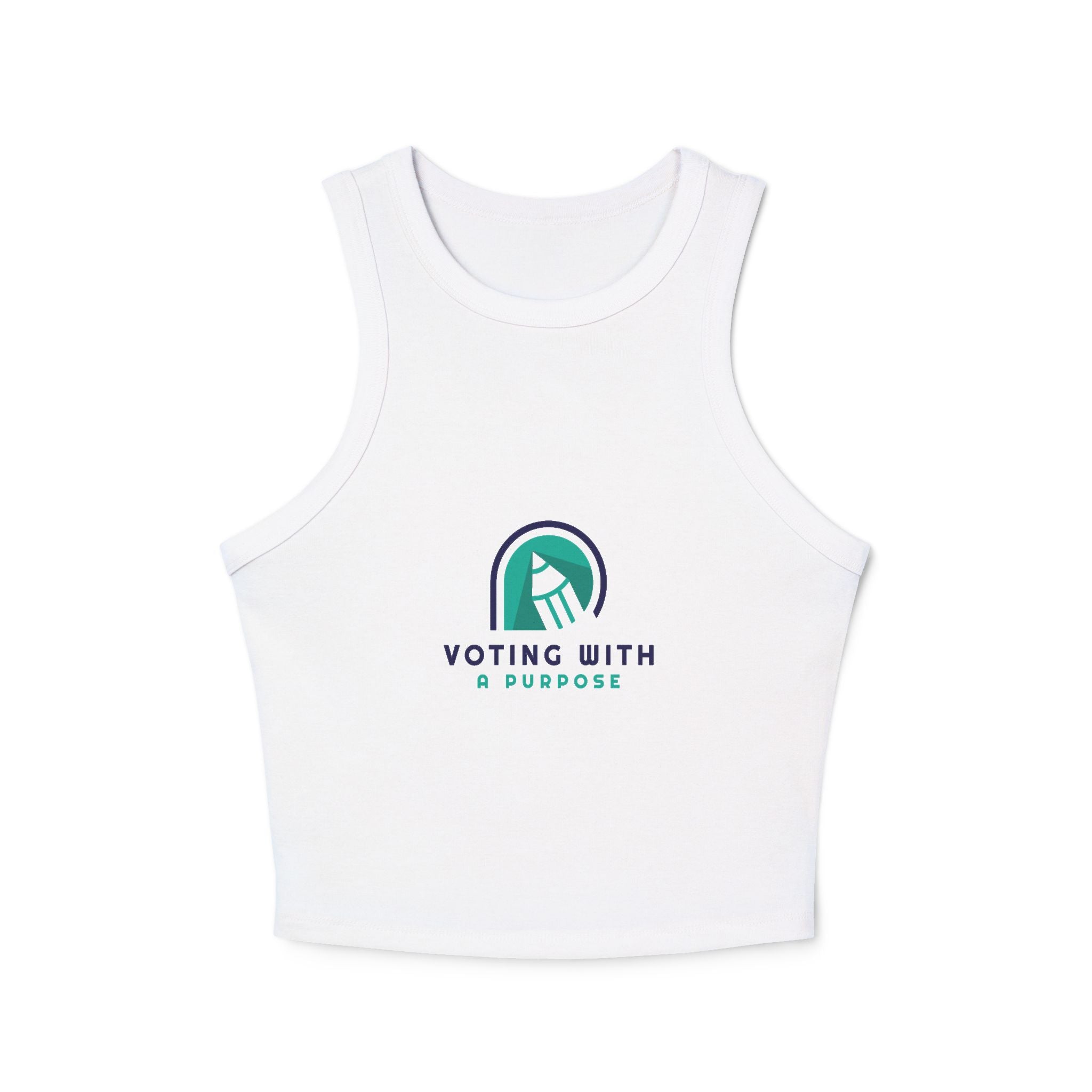Voting With A Purpose Racer Tank Top | Civic Vote Logo, Political Activism