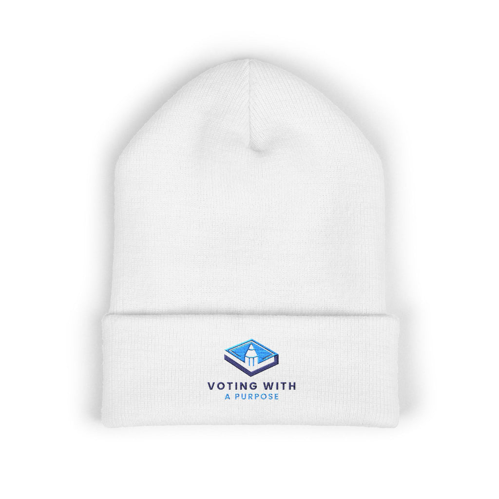 Voting With A Purpose Beanie | Embroidered Cuffed Beanie