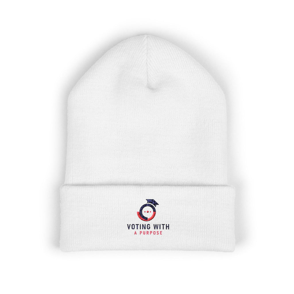 Voting With A Purpose beanie | Embroidered cuffed beanie