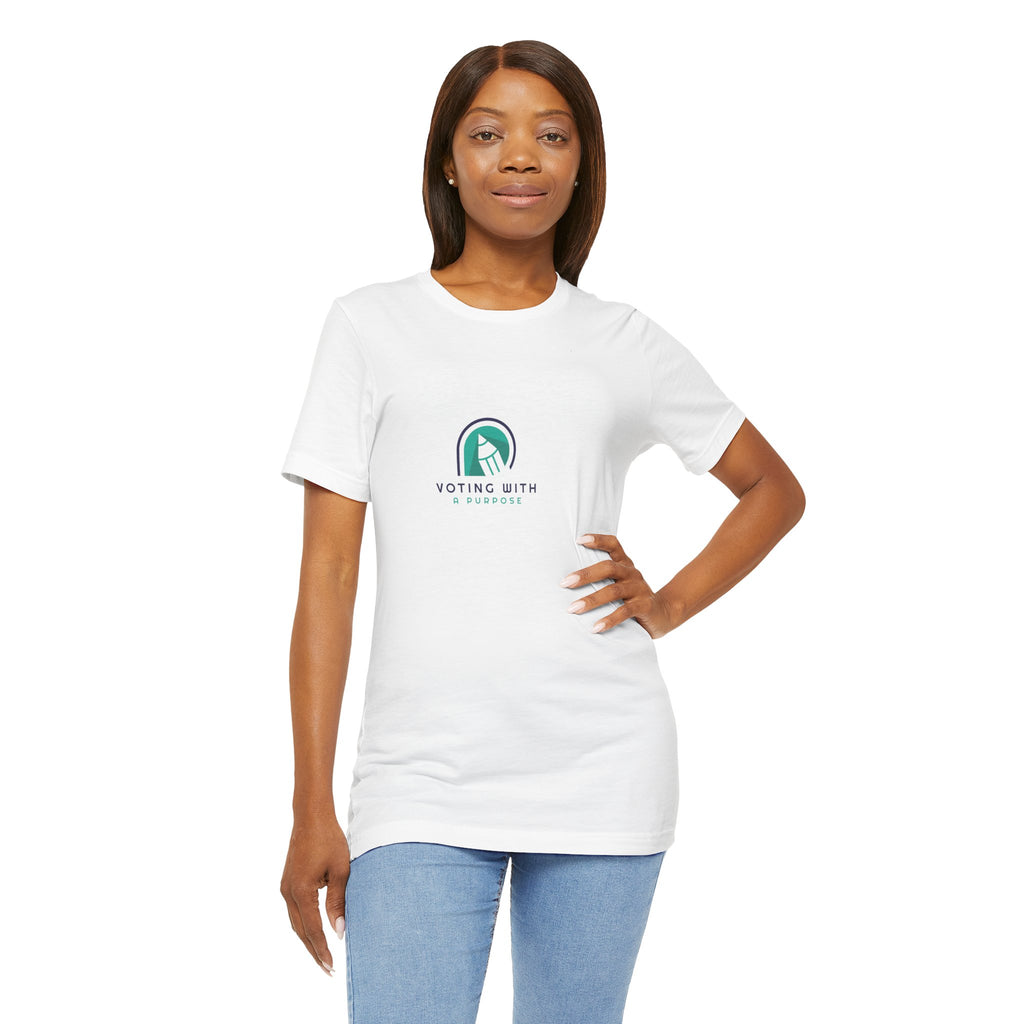 Voting With Purpose Tee | Voter Awareness, Minimal Rainbow Logo